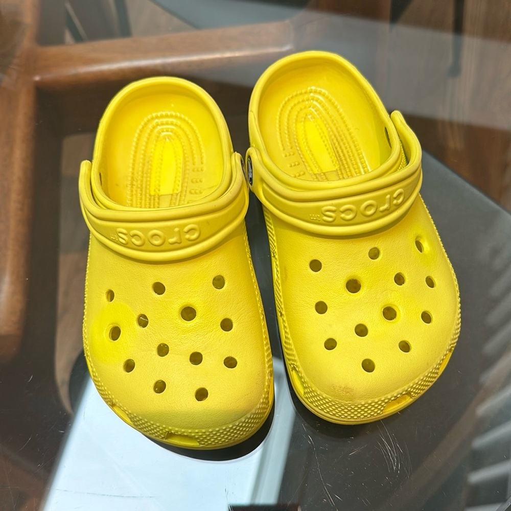 Almost new Youth Crocs! Neon yellow!